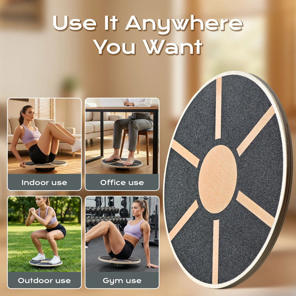 Wooden Balance Board, Wobble Board