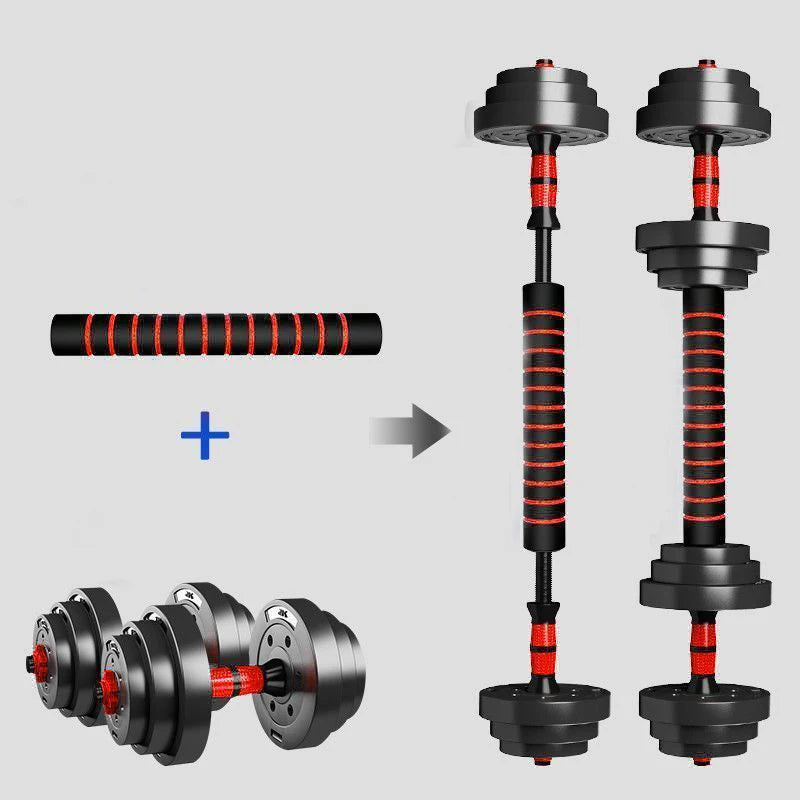 5-44lbs Adjustable Dumbbell to Barbell Set, Anti-Slip Grip