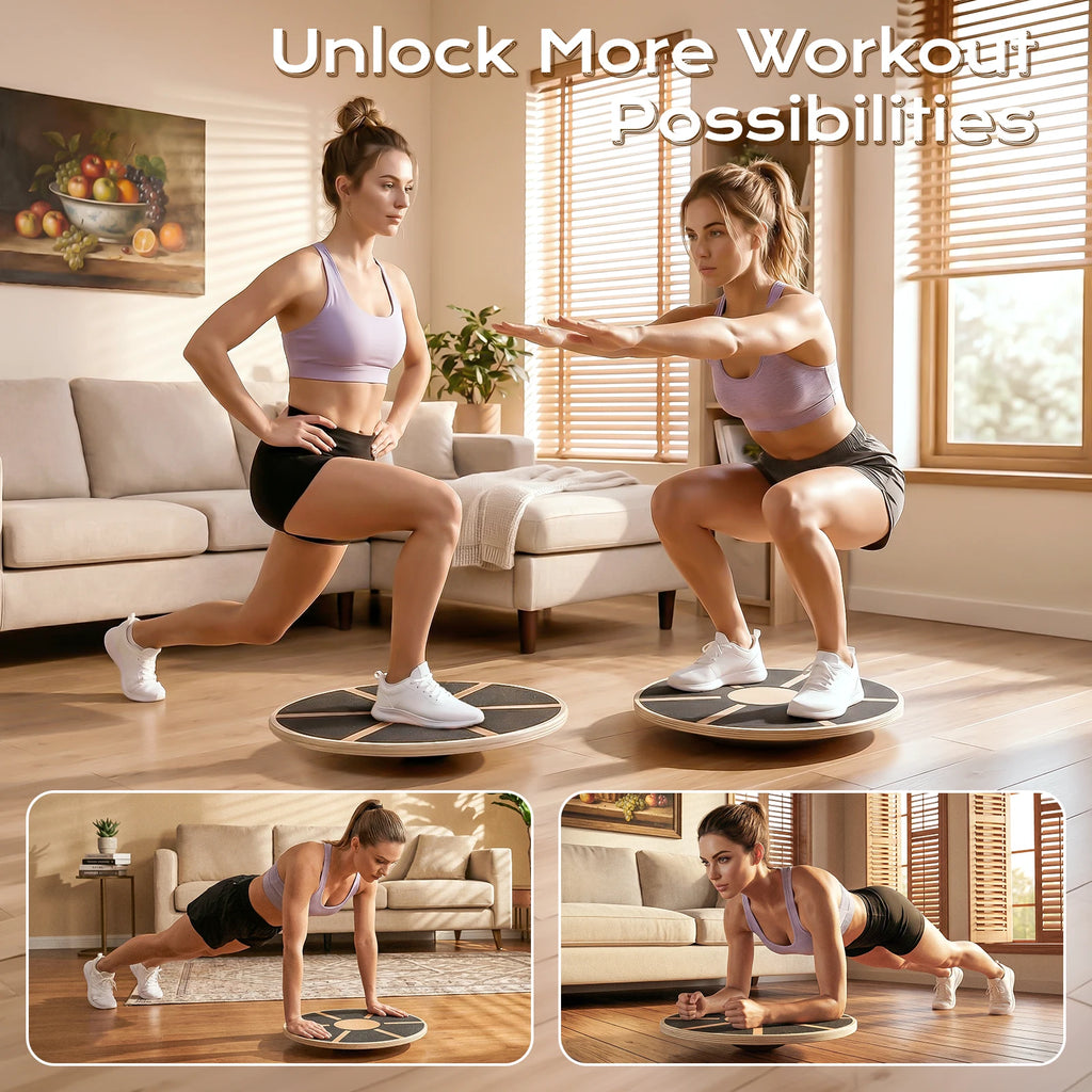 Wooden Balance Board, Wobble Board