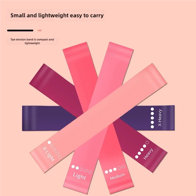 5 Pcs Pink Resistance Bands Set for Leg Butt Exercise