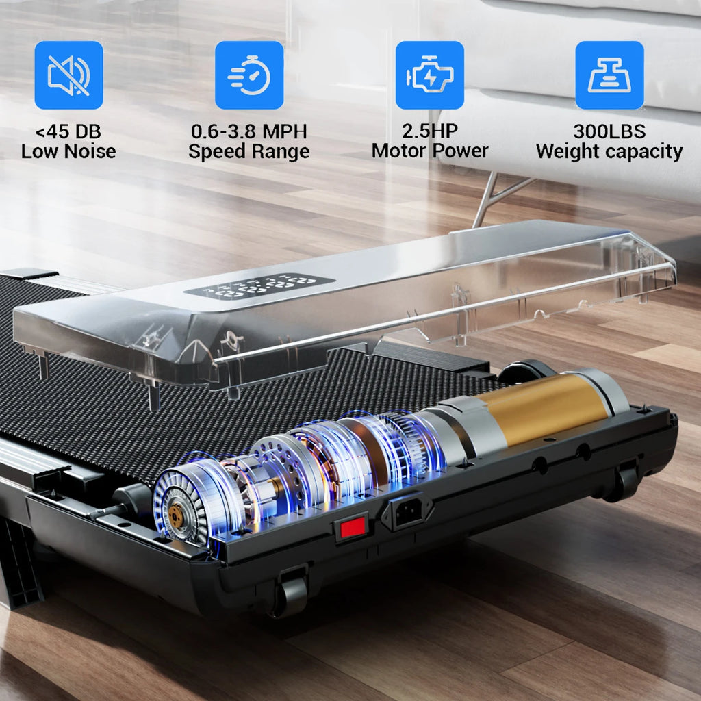 Foldable 6% Slope Under Desk Treadmills 2.5 HP