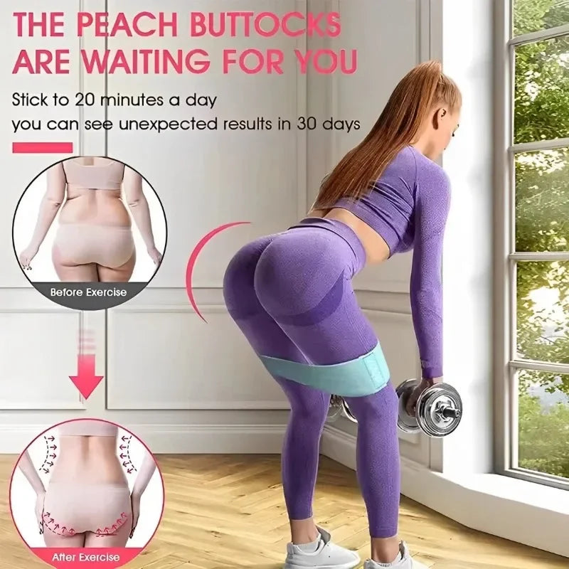 3Pcs Fabric Resistance Hip Bands Glute Thigh Elastic Workout