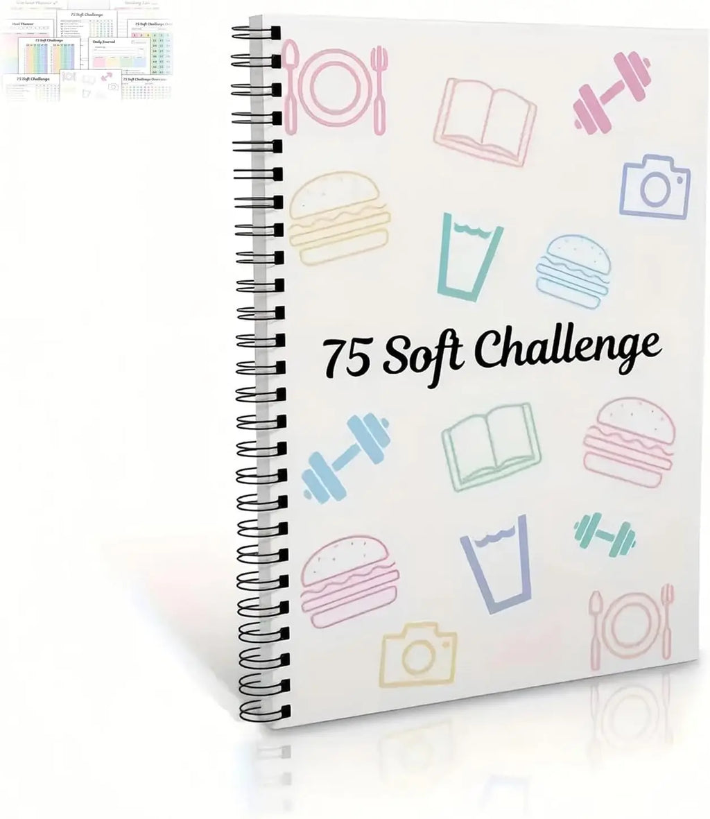 75-Day Soft Challenge Planner Notebook, 75 Easy Target Tracker Journal