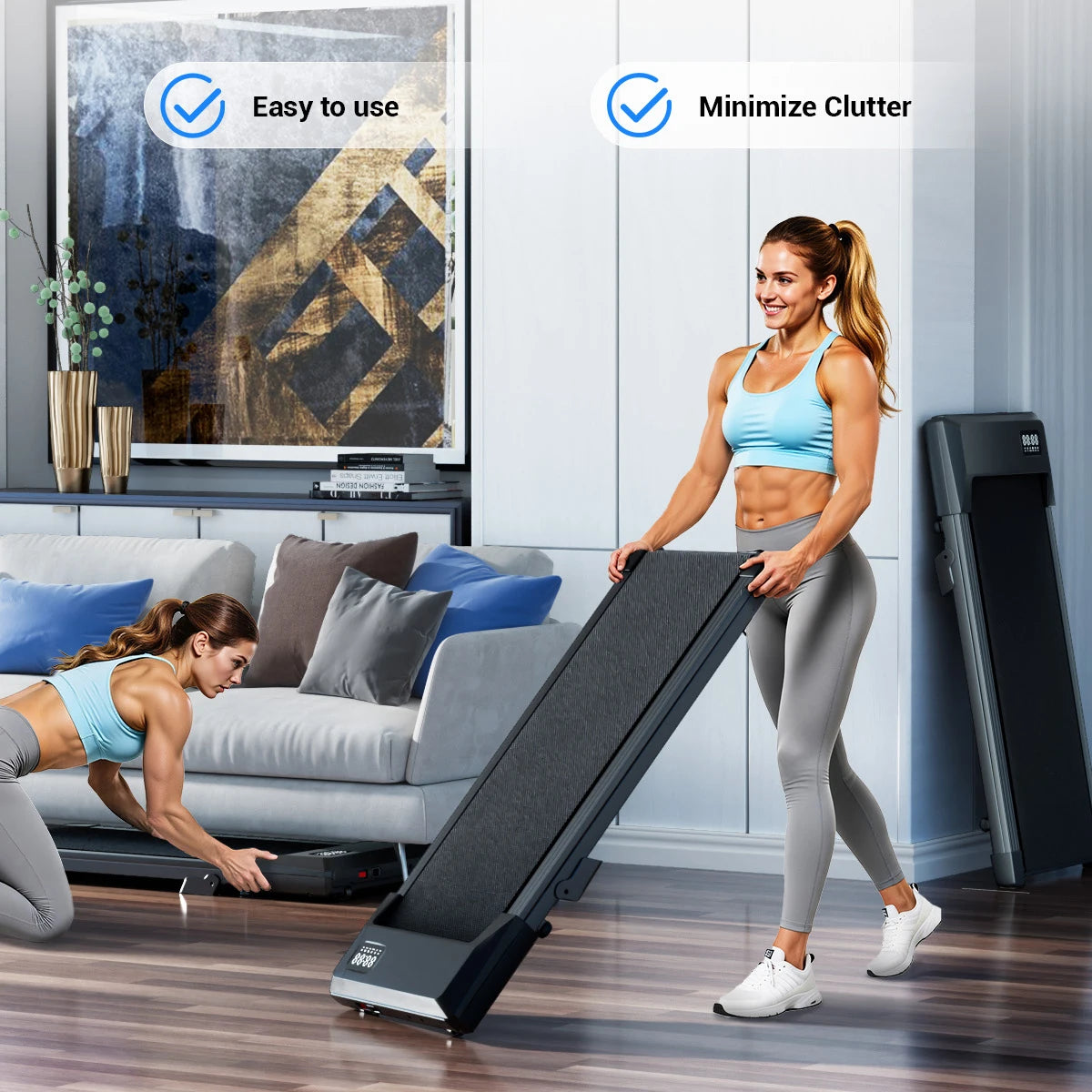 Foldable 6% Slope Under Desk Treadmills 2.5 HP