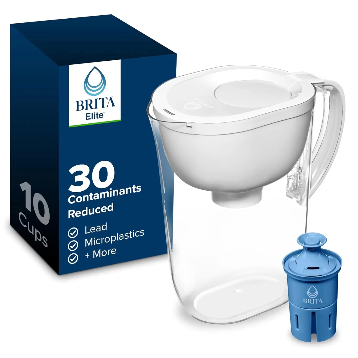 Premium Water Pitcher with Filter, Removes 99% Lead & Chlorine