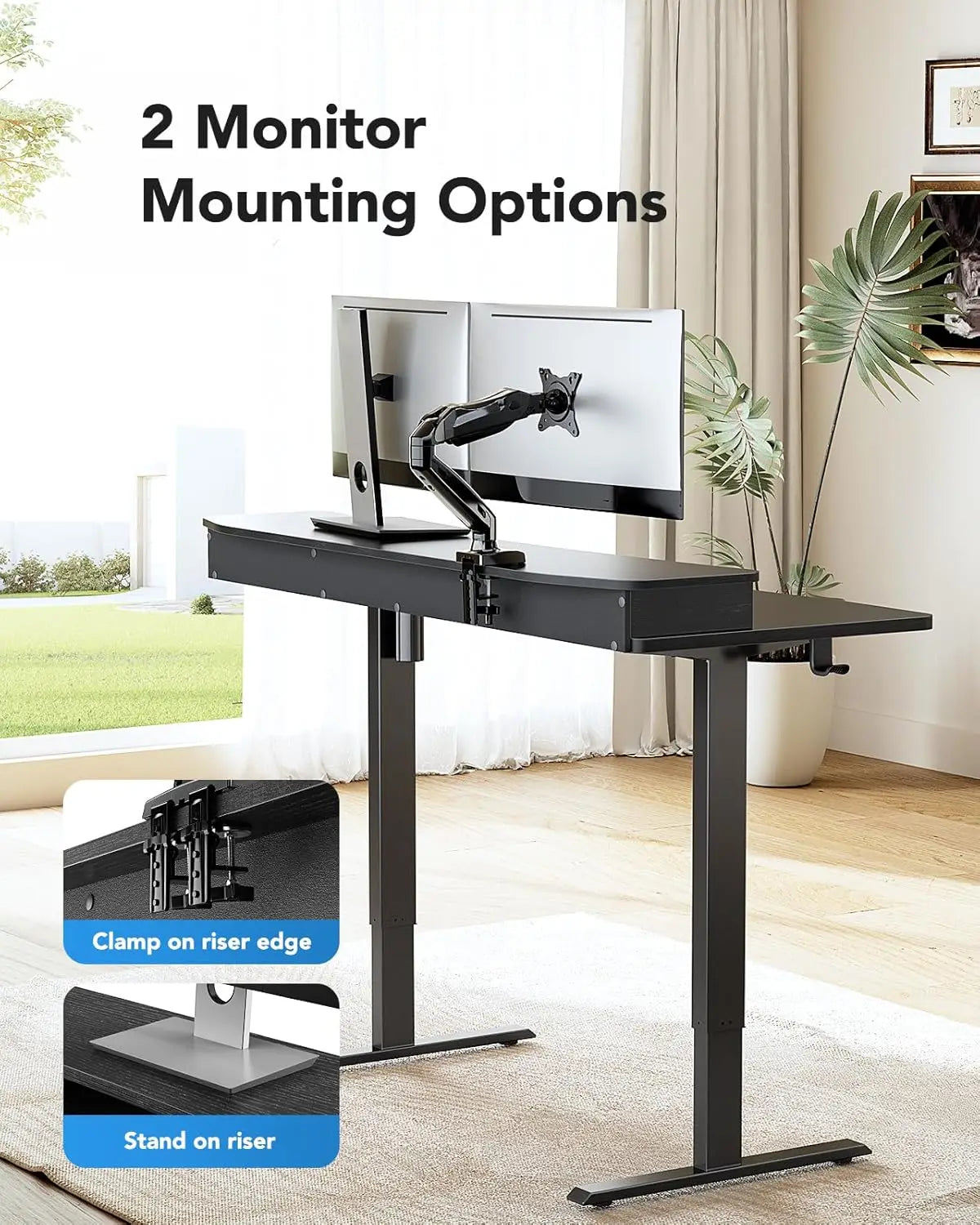 55″ x 26″ Electric Standing Desk with 2 Drawers