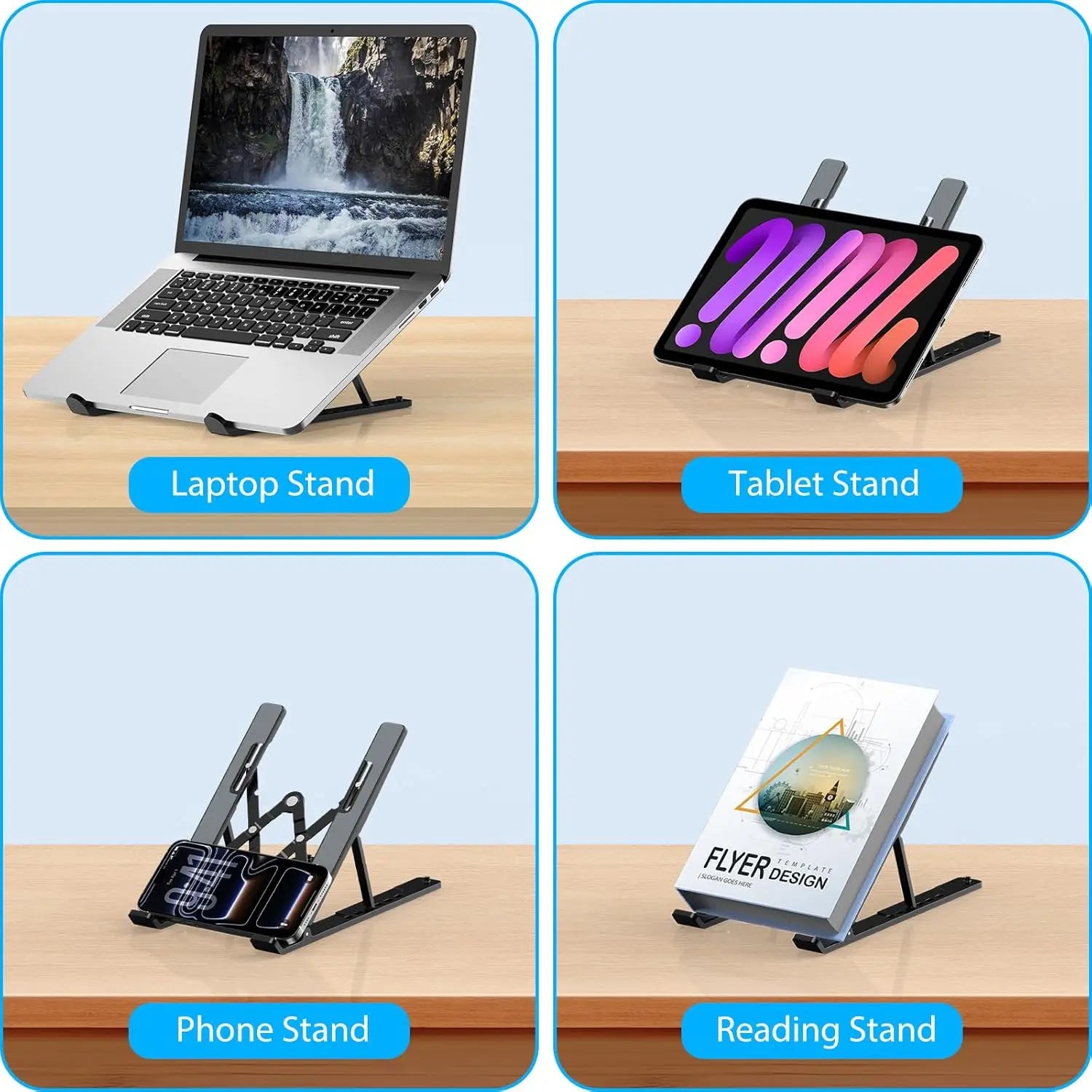 Adjustable Foldable Laptop Stand with Cooling Ventilation