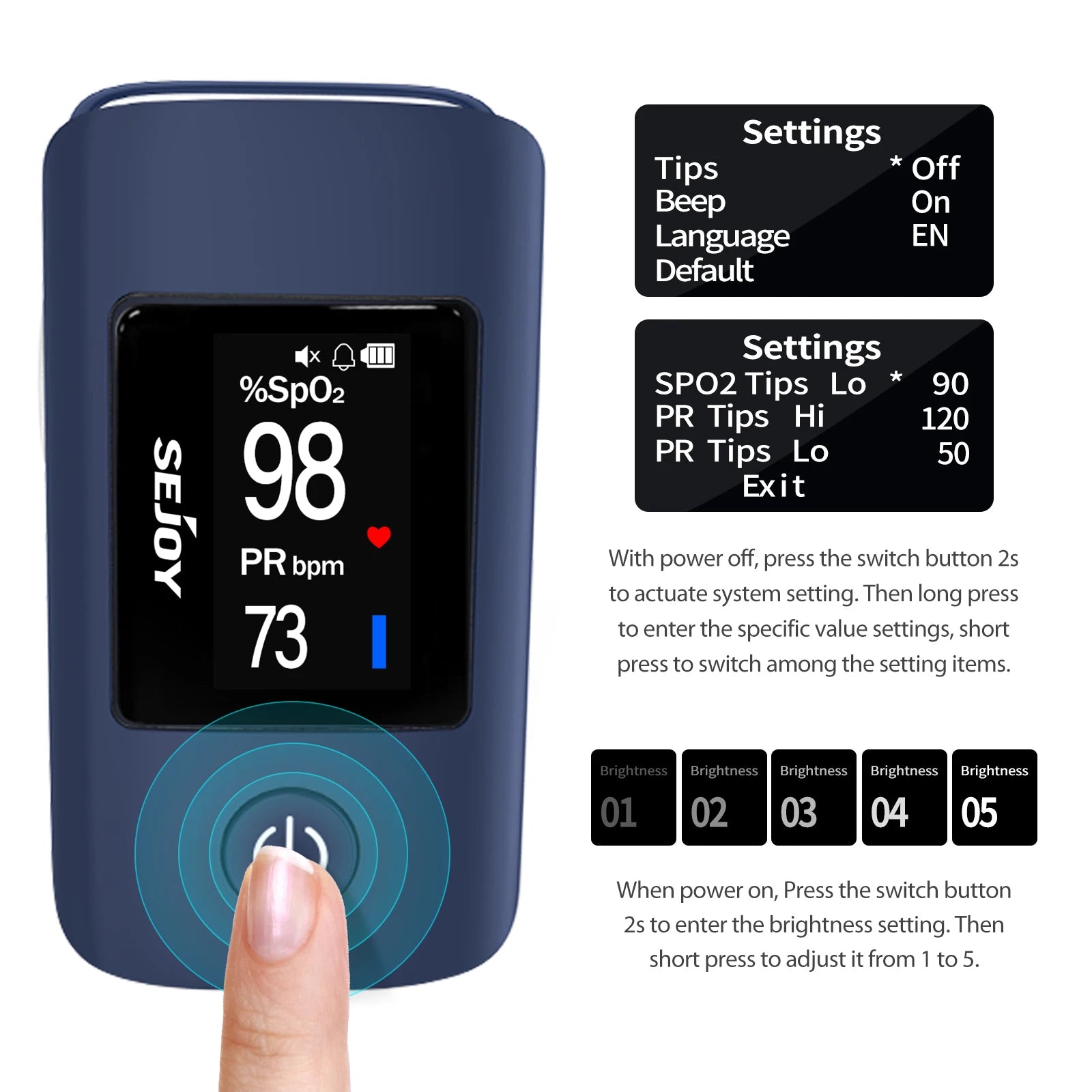 Sejoy Digital Wrist Blood Pressure Monitor,Finger