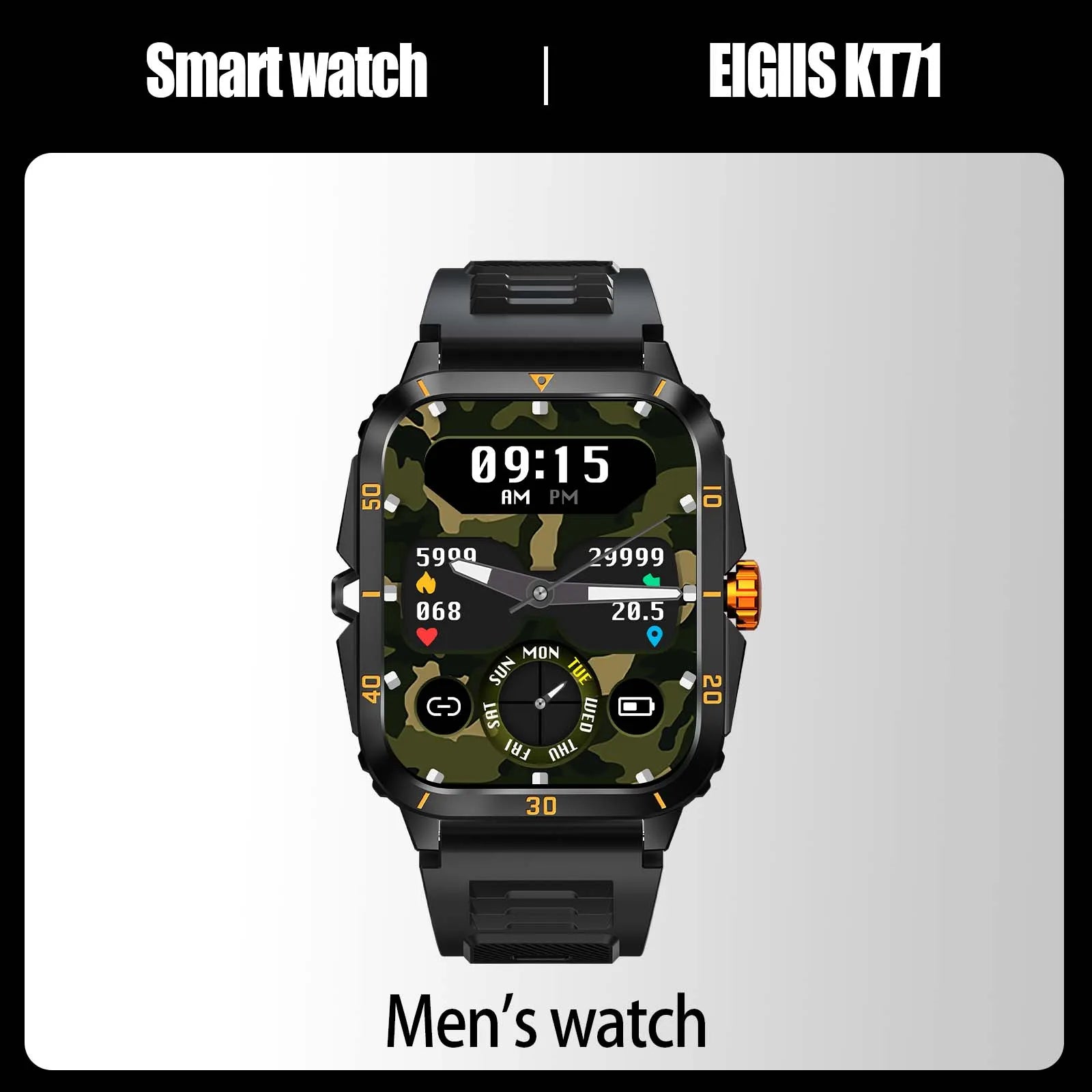 EIGIIS Smart Watch 3ATM Waterproof 1.96"