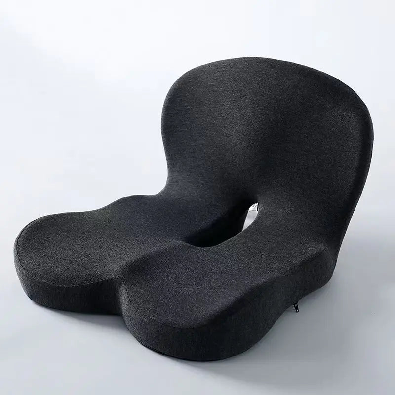 Contoured Ergonomic Lumbar Back Support Seat Cushion with Washable Cover