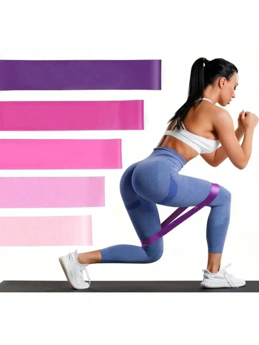 5 Pcs Pink Resistance Bands Set for Leg Butt Exercise