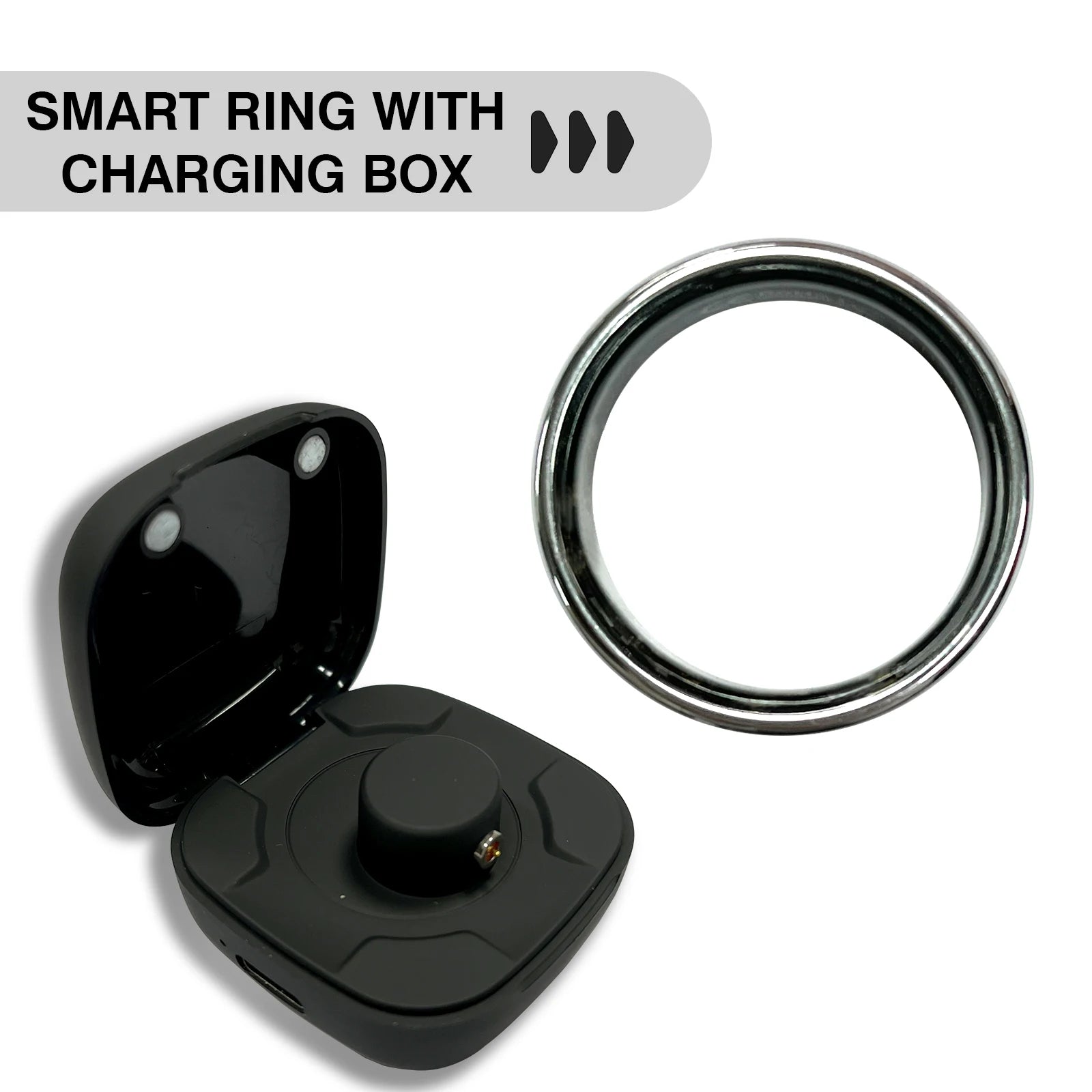 Smart Ring with Charging Case for Men Women