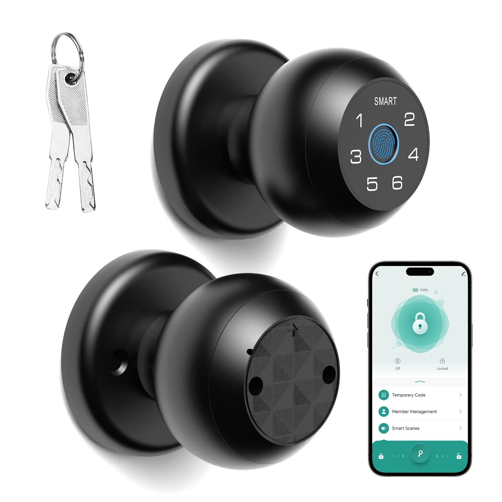 Viladepot Ball-Shaped Smart Lock Fingerprint
