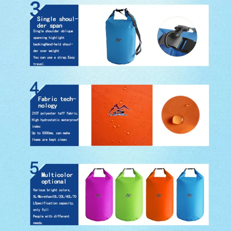 5/10/20/40/70L Waterproof Dry Bag Sack