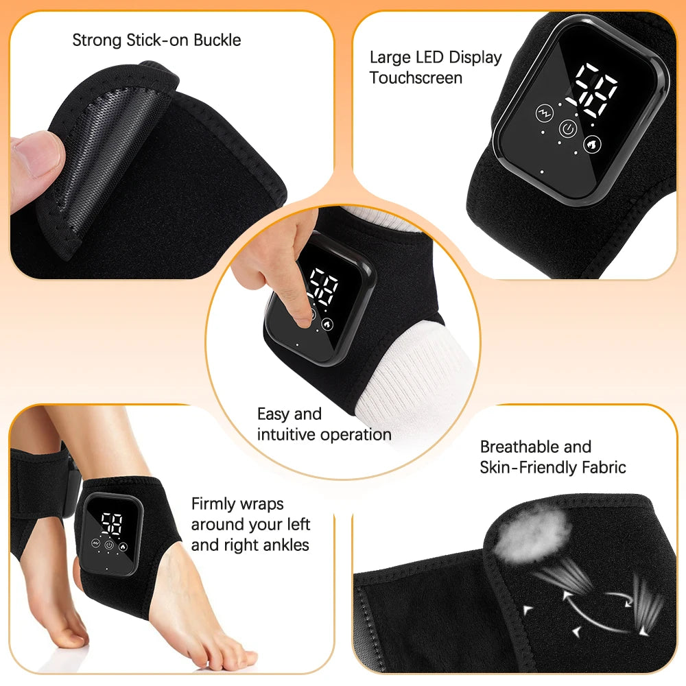 Electric Heating Ankle Guard 3 Levels Hot Compress Vibration