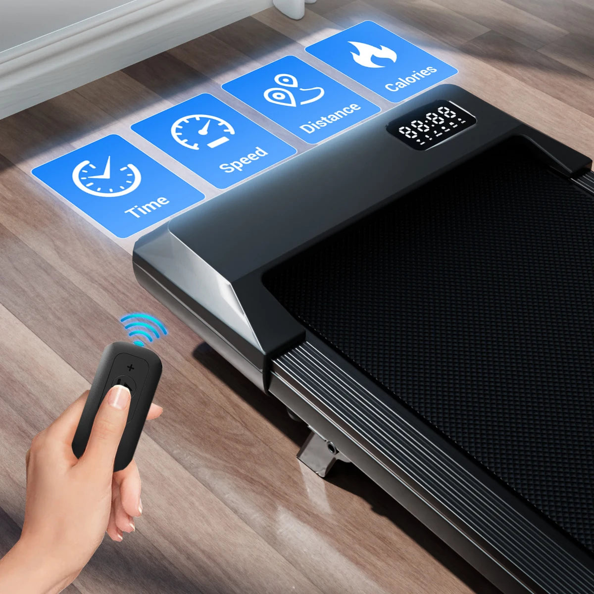 Foldable 6% Slope Under Desk Treadmills 2.5 HP