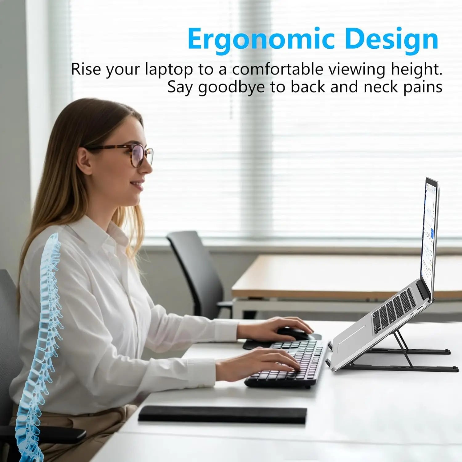 Adjustable Foldable Laptop Stand with Cooling Ventilation