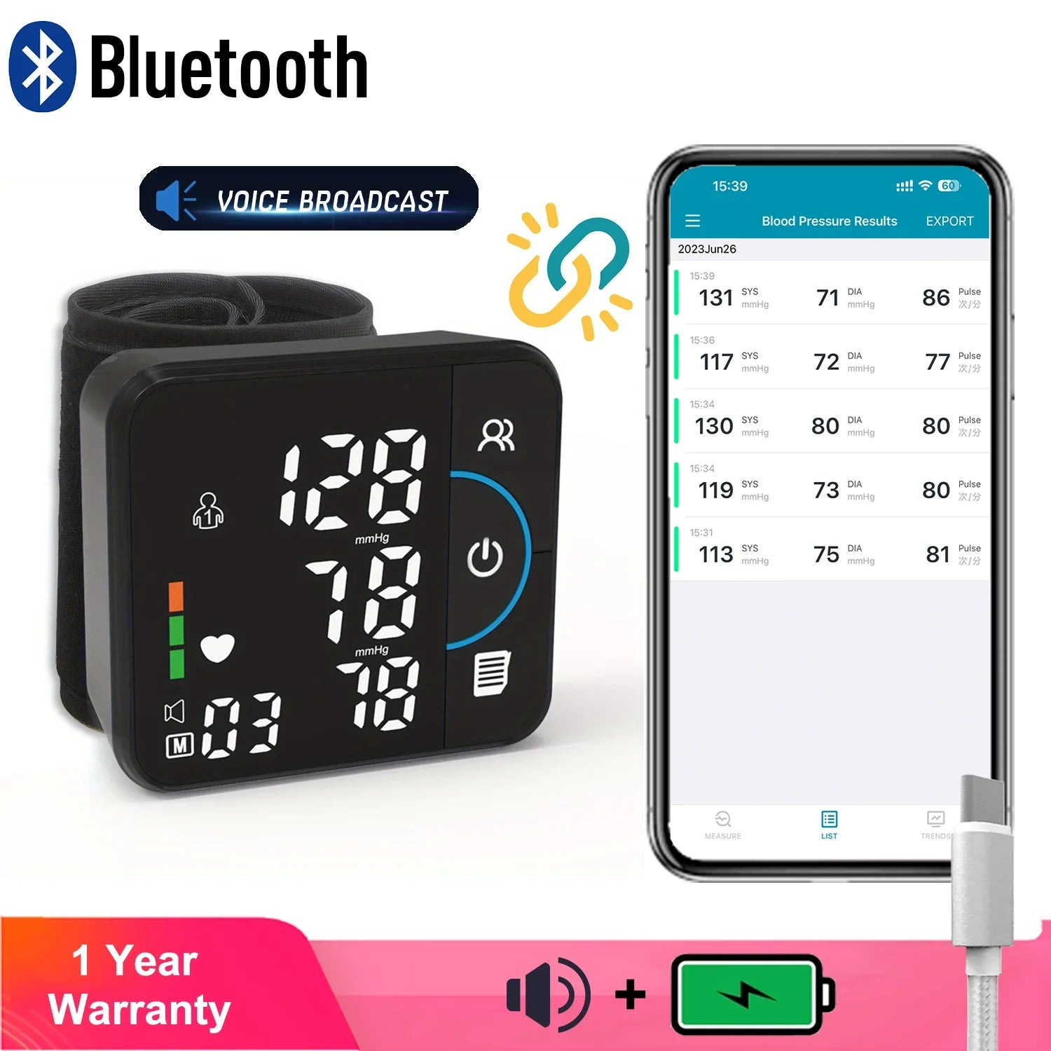 Portable Wrist Blood Pressure Monitor for Intelligent and Precise Measurement