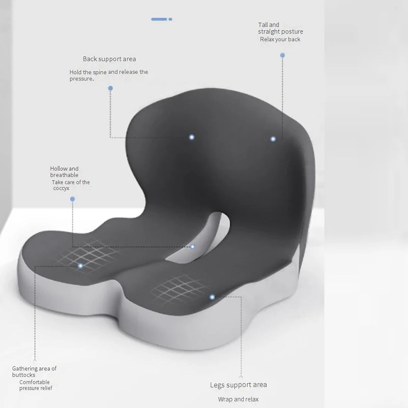 L-Shaped Memory Foam Cushion Ergonomic Office Chair Seat