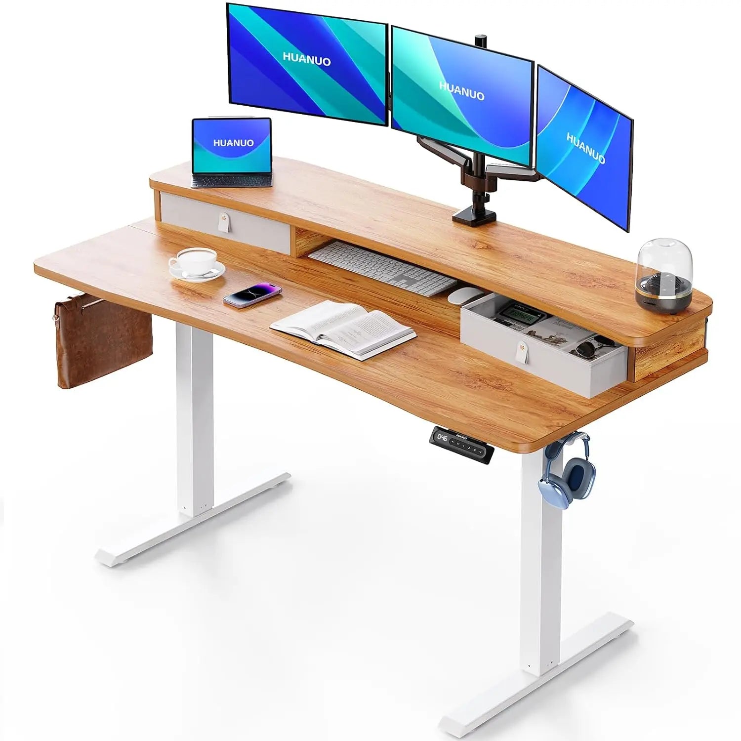 55″ x 26″ Electric Standing Desk with 2 Drawers