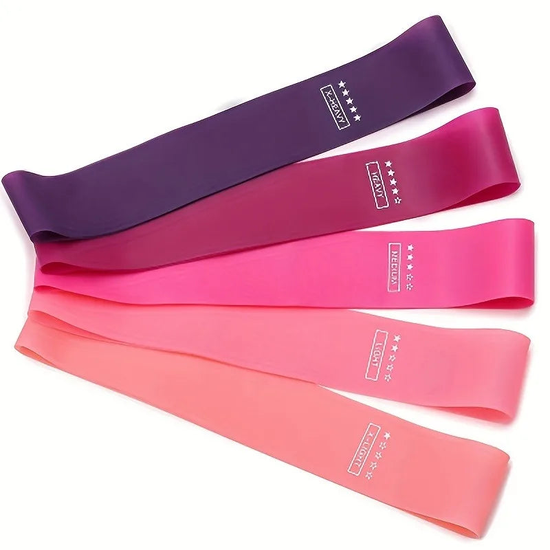 5 Pcs Pink Resistance Bands Set for Leg Butt Exercise