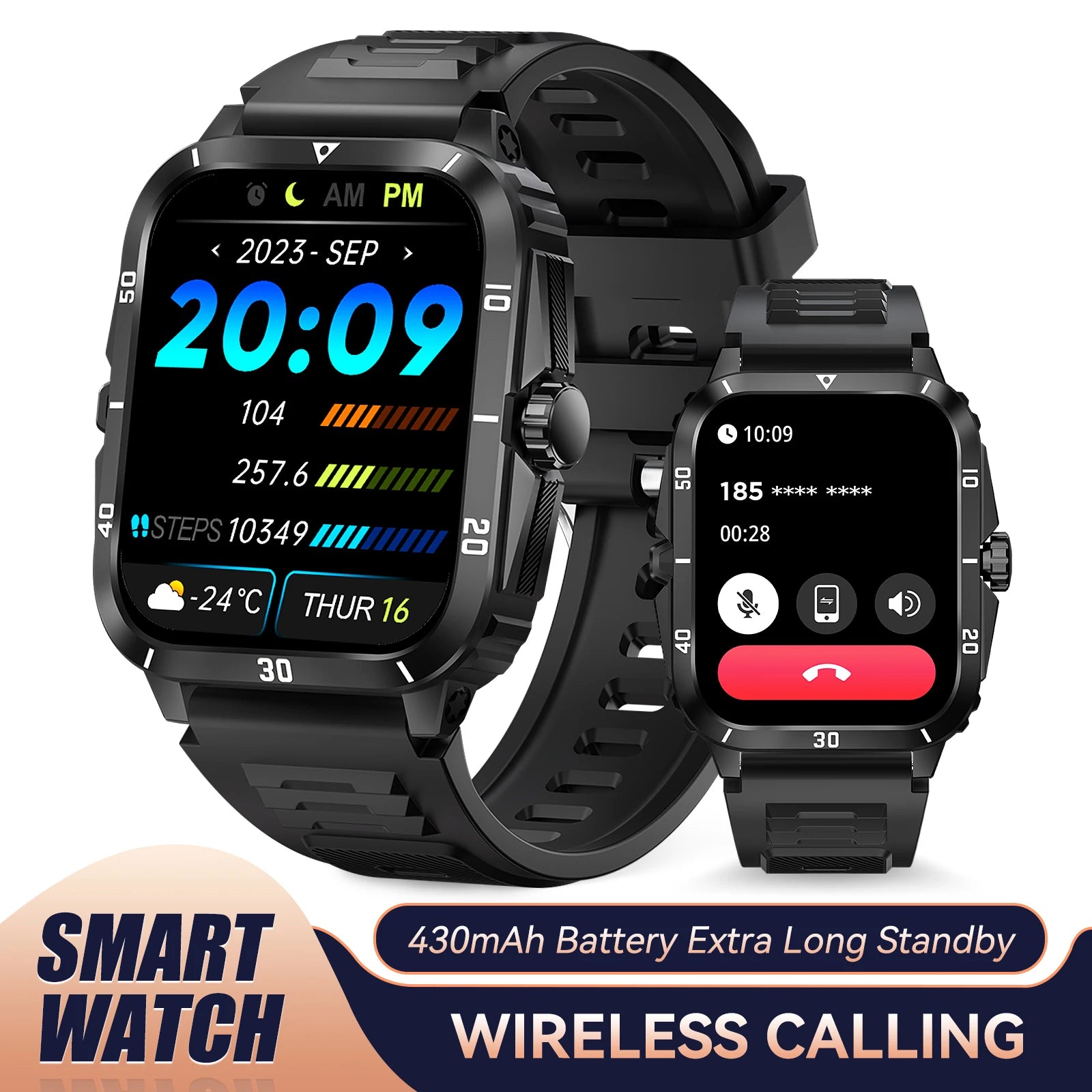 EIGIIS Smart Watch 3ATM Waterproof 1.96"