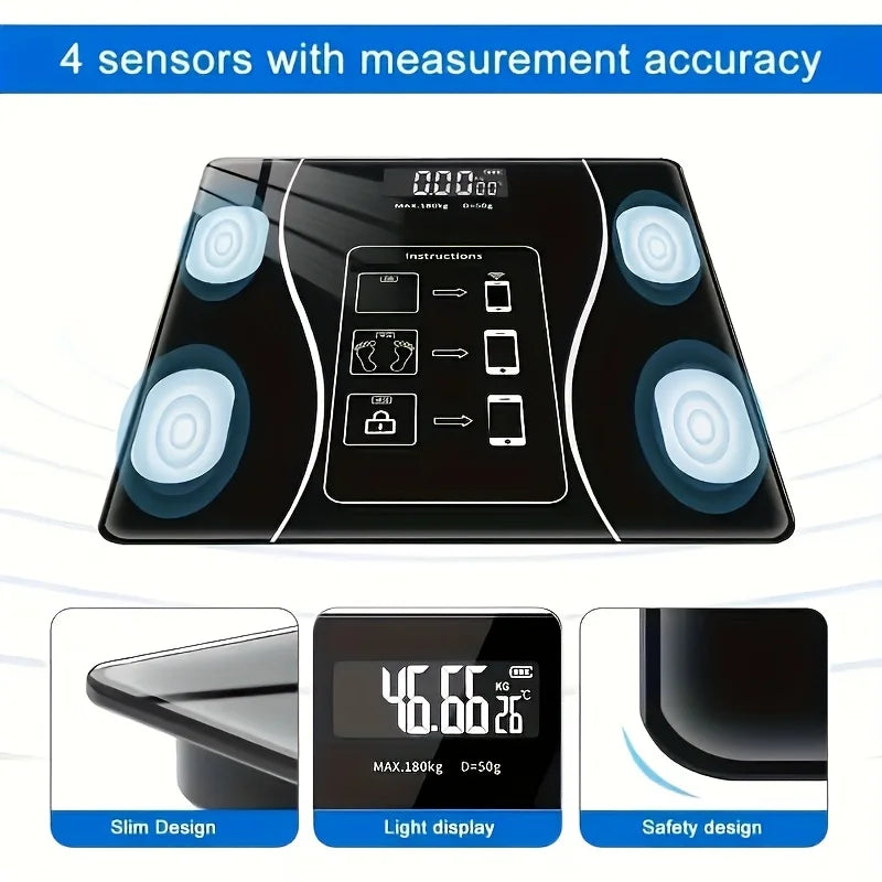Intelligent Digital Body Scale With Backlit LED Display Screen
