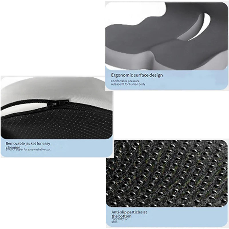 L-Shaped Memory Foam Cushion Ergonomic Office Chair Seat