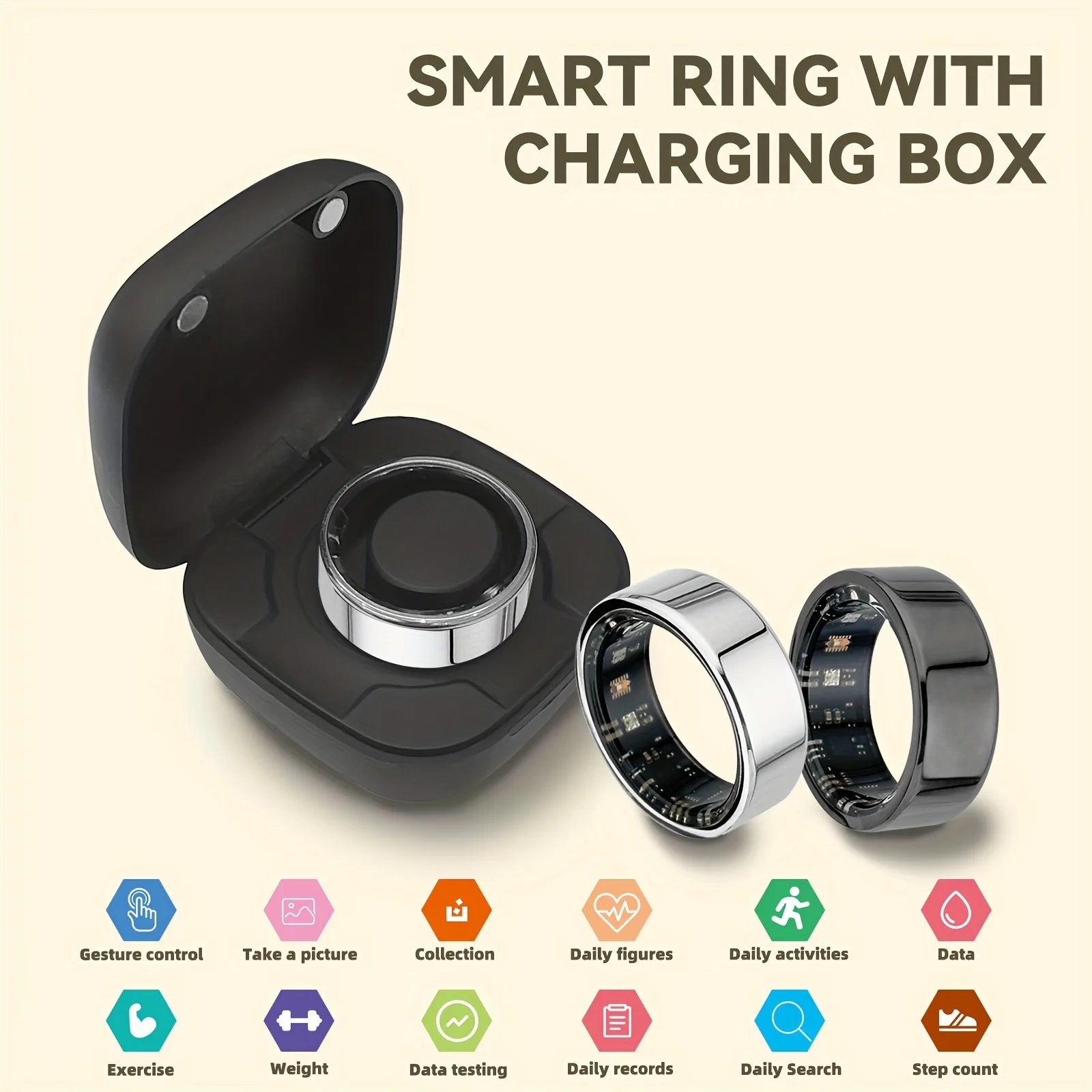 Smart Rings Steps Heart Rate Blood Oxygen Saturation