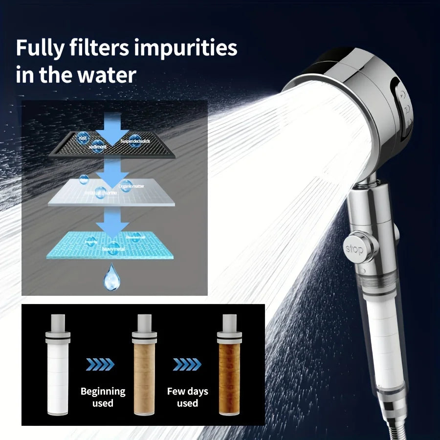 1PC 3-level Adjustable Shower Head With Filter