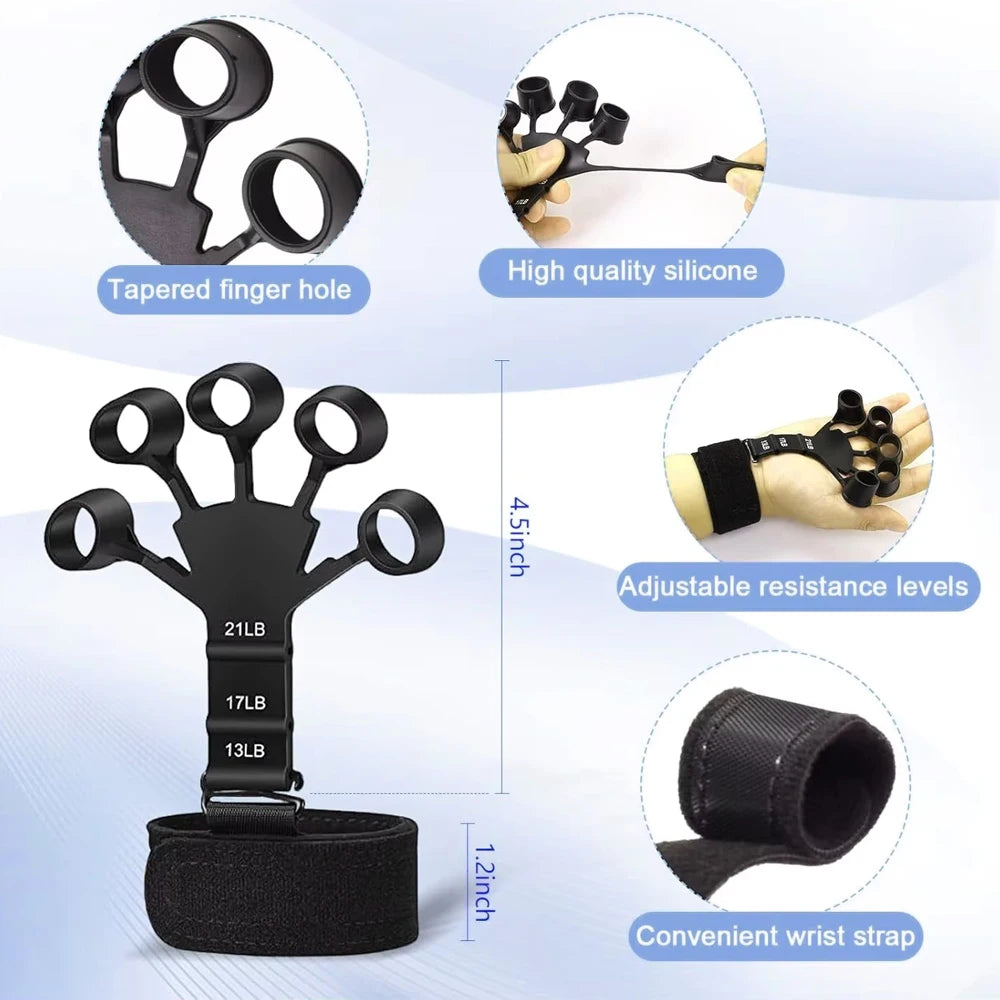 5Pcs Grip Trainer Kit Adjustable Hand Gripper,Finger/Hand Strength