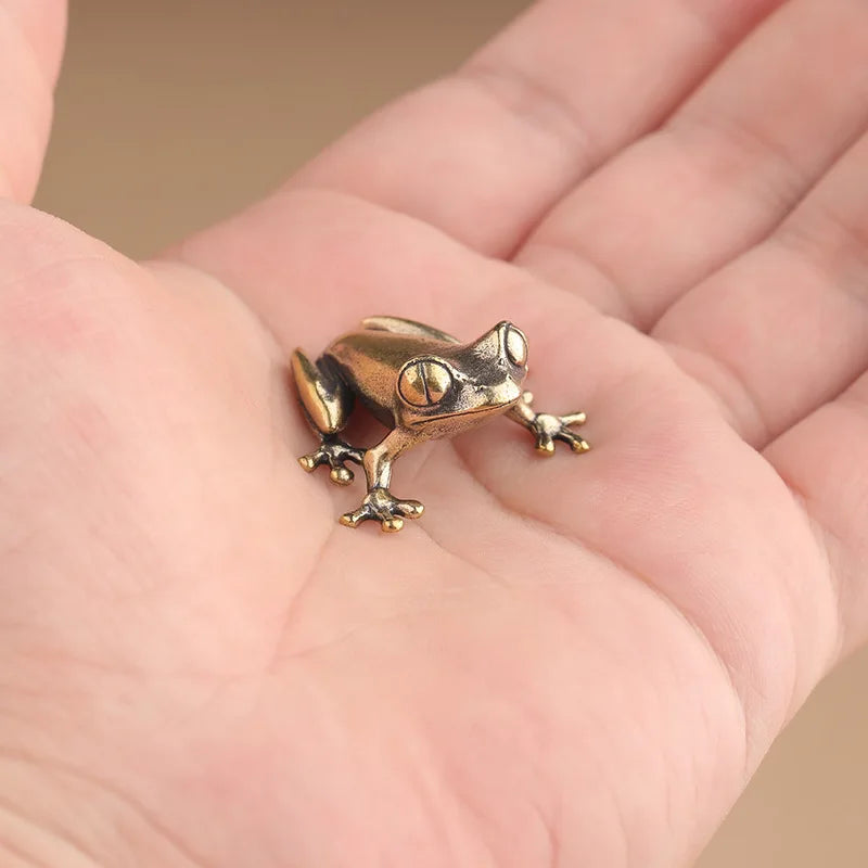 Retro Brass Mini Frog Miniatures Figurines