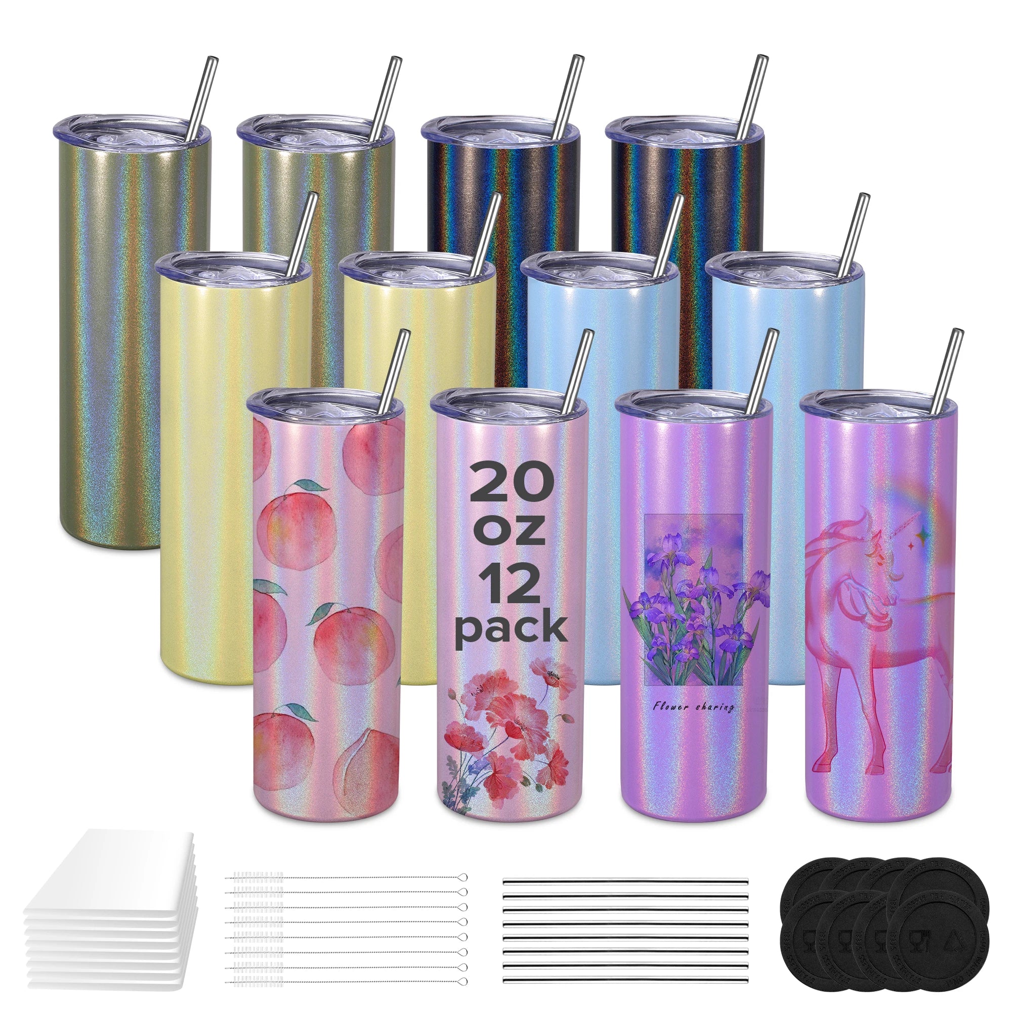 Sublimation Tumblers,12 Pack 20 oz