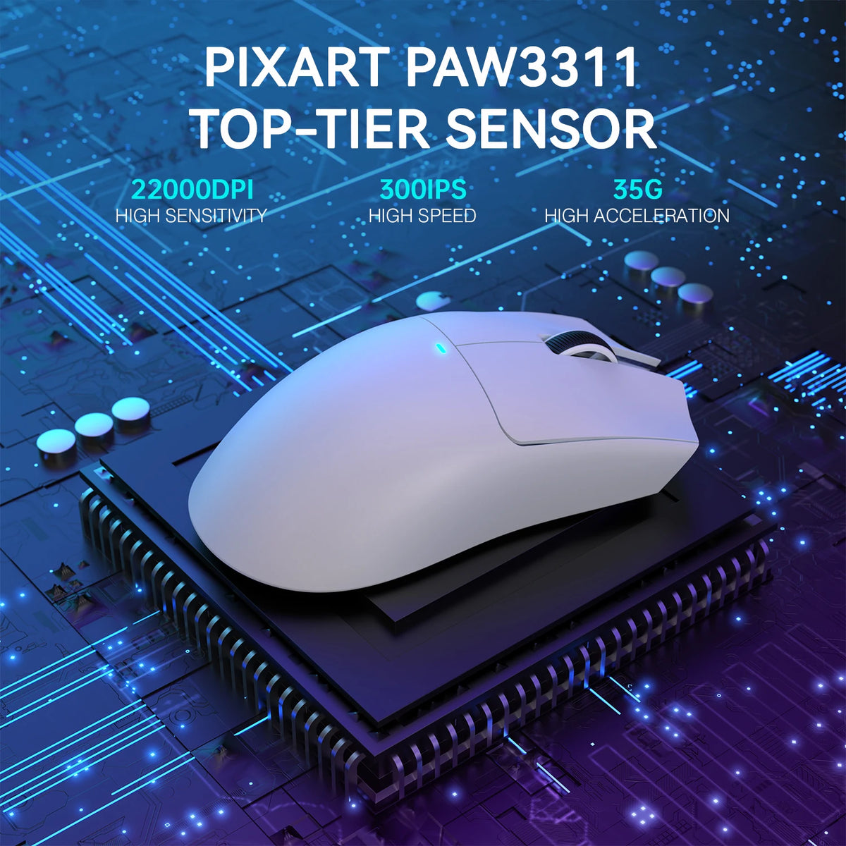 ATTACK SHARK X11 Lightweight Wireless Gaming Mouse with RGB Backlight Charging,