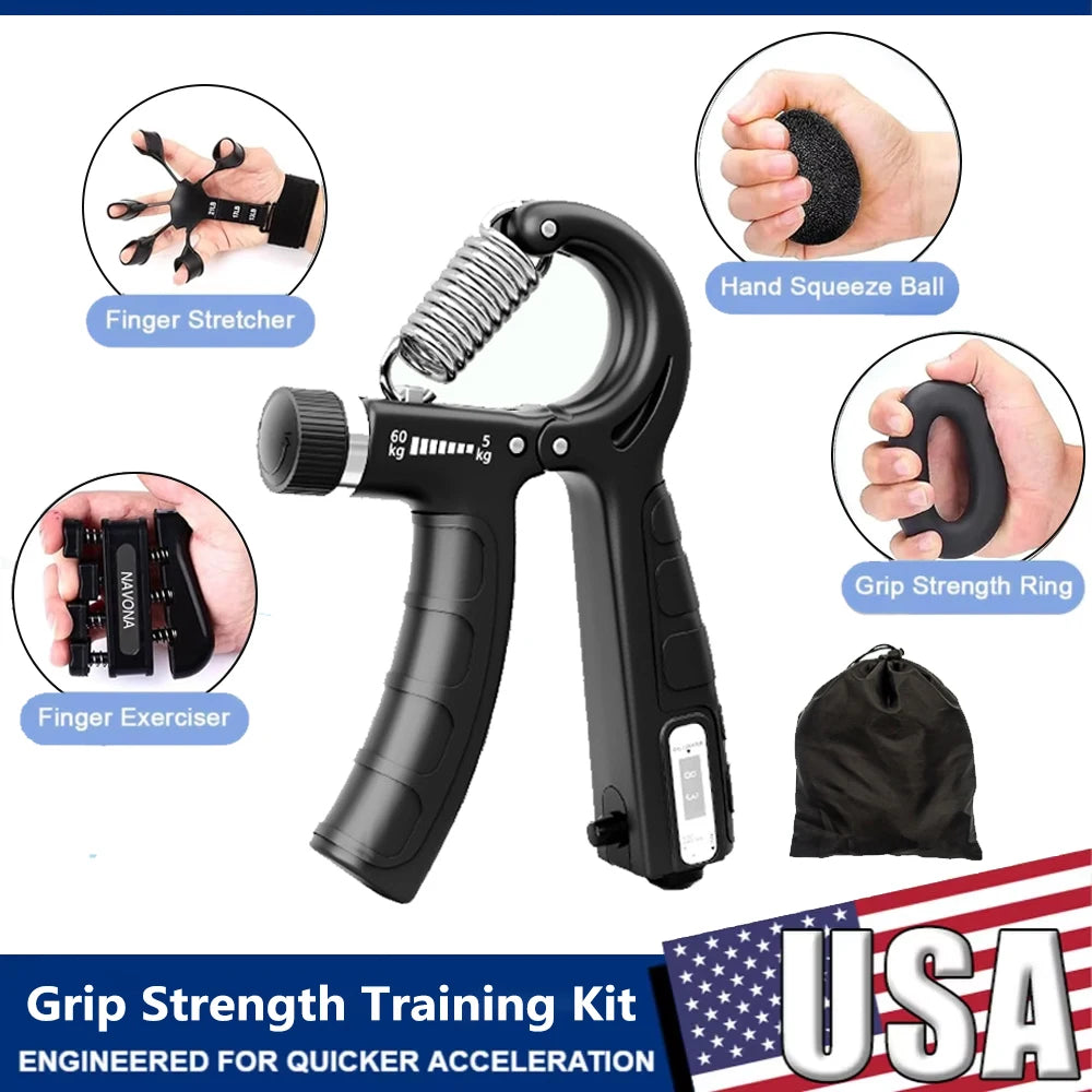5Pcs Grip Trainer Kit Adjustable Hand Gripper,Finger/Hand Strength