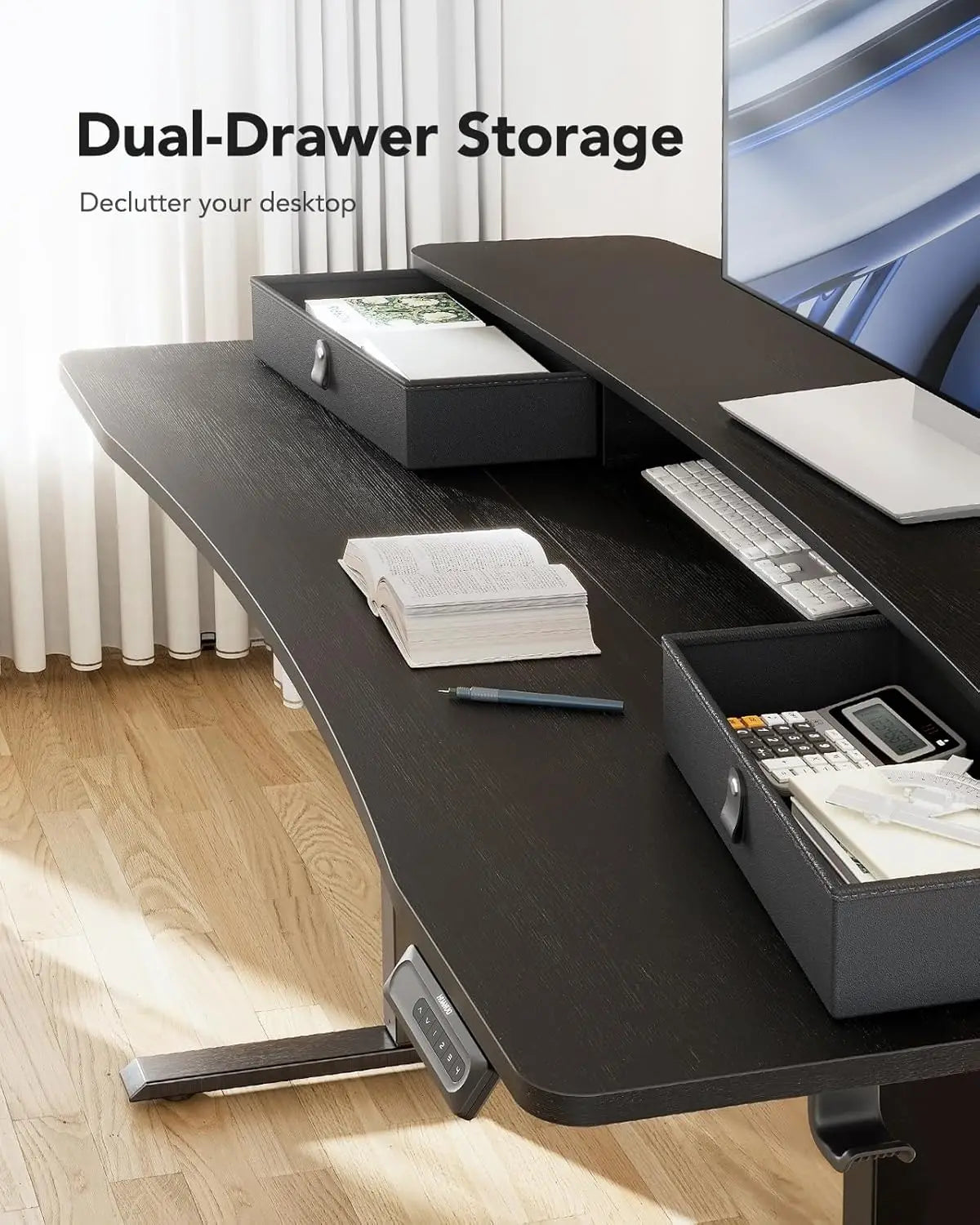 55″ x 26″ Electric Standing Desk with 2 Drawers