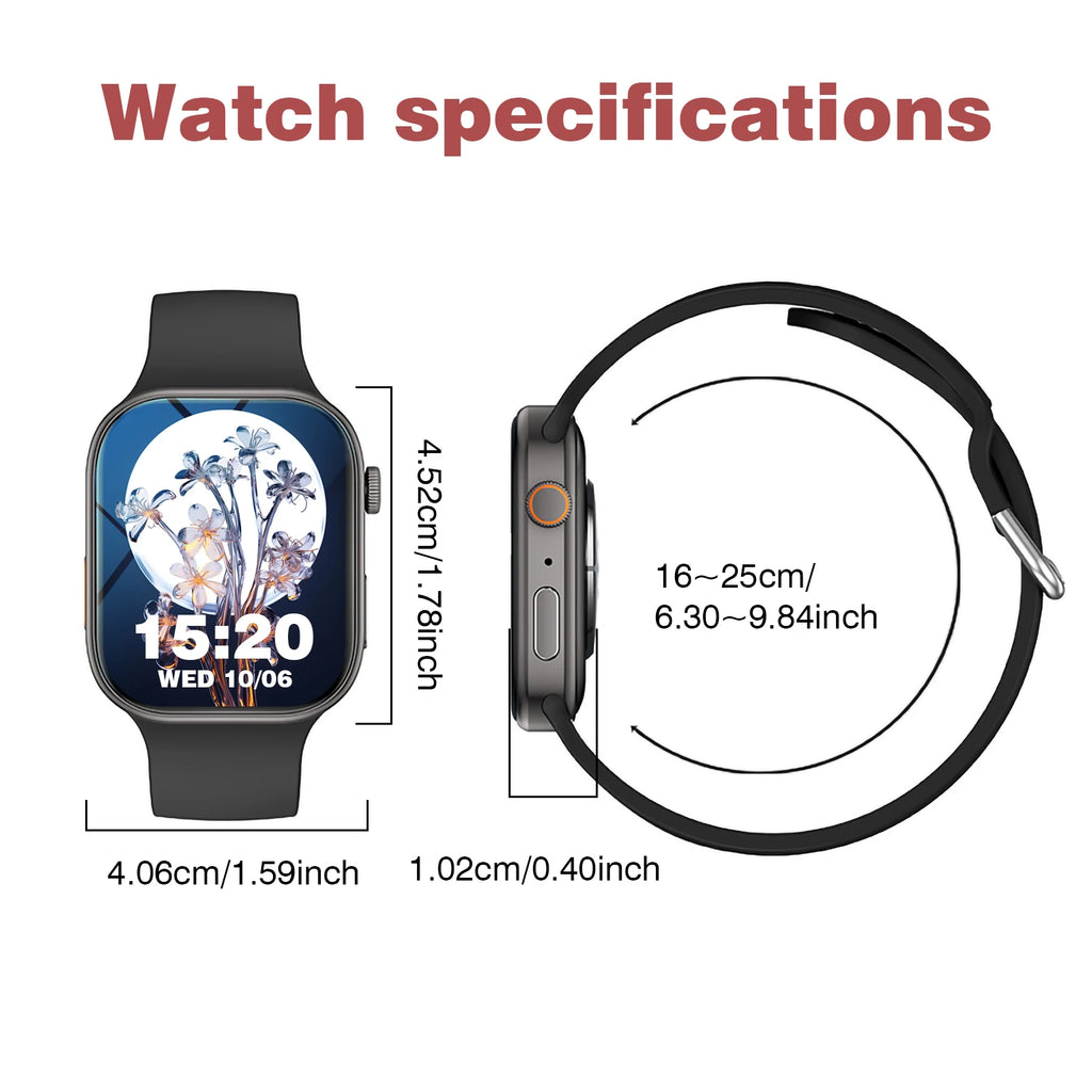 Smart watch, customizable dial, multiple sports modes, answer/make calls
