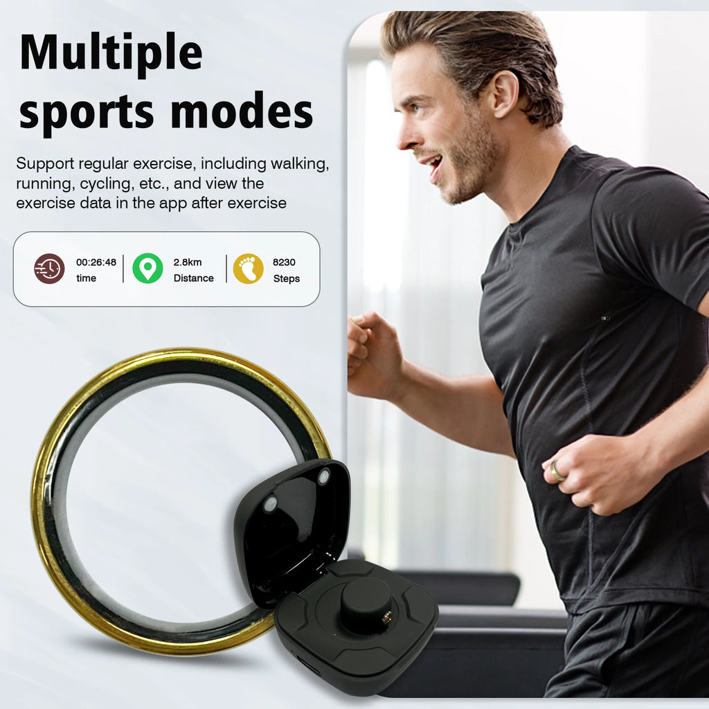 Smart Ring with Charging Case for Men Women
