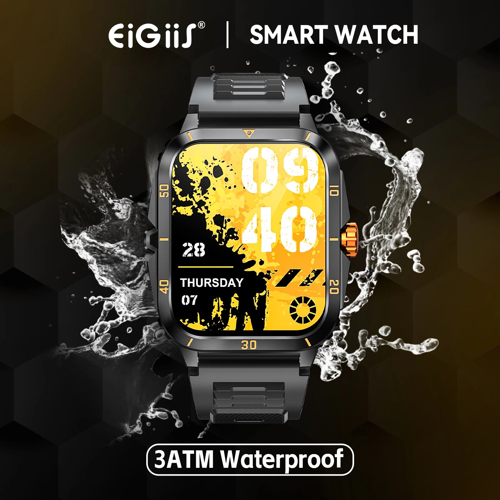 EIGIIS Smart Watch 3ATM Waterproof 1.96"