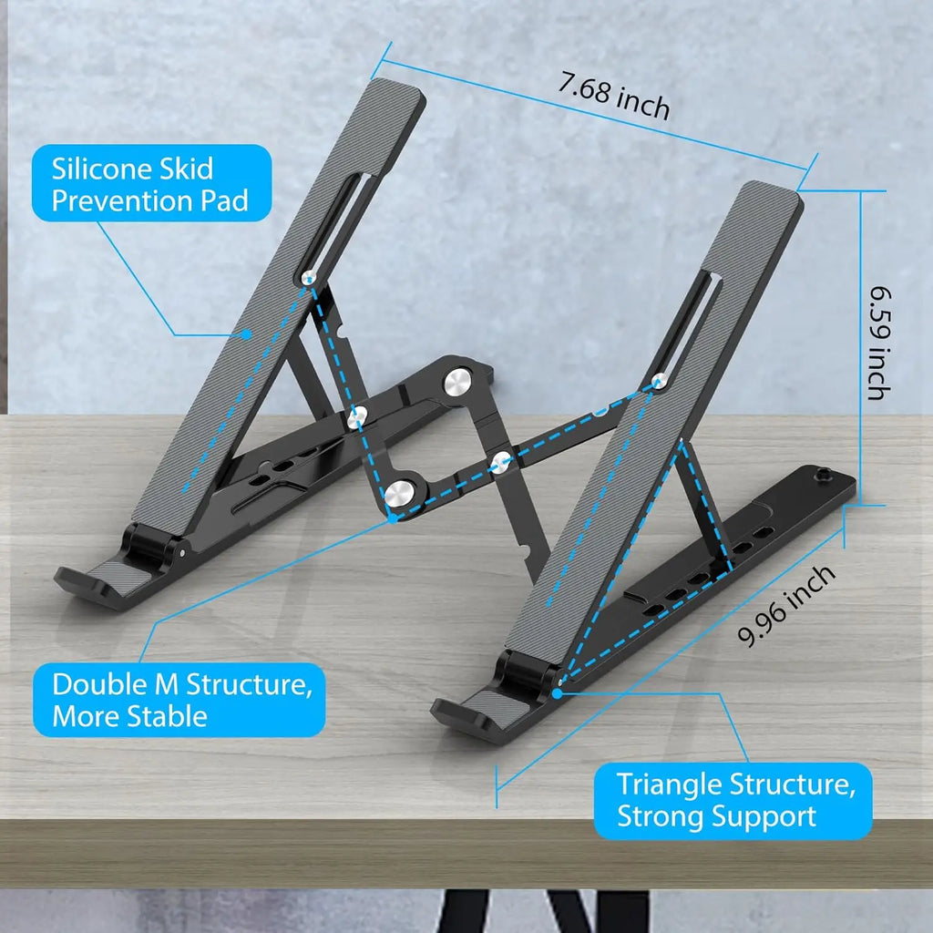 Adjustable Foldable Laptop Stand with Cooling Ventilation