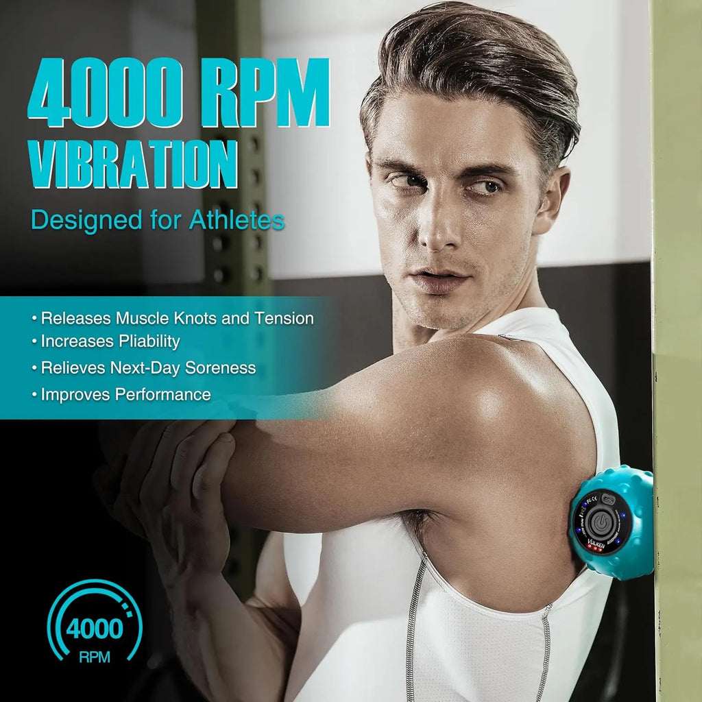 4-Speed USB Rechargeable Vibrating Massage Ball for Deep Tissue Relief