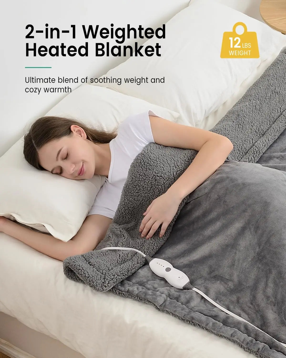 Heated Weighted Blanket 12lbs Twin Size