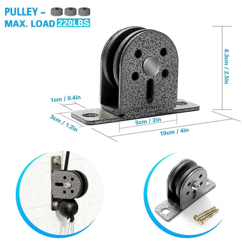 Fitness Cable Pulley System for Bicep Curl Back Shoulder,Wall Mounted