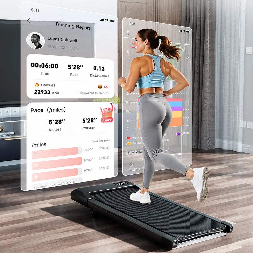 Foldable 6% Slope Under Desk Treadmills 2.5 HP