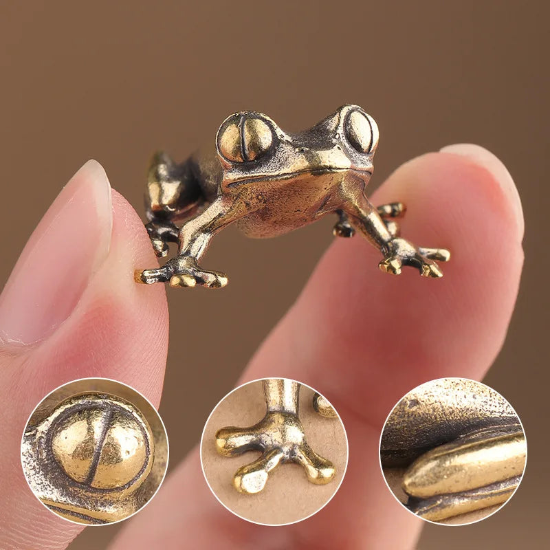 Retro Brass Mini Frog Miniatures Figurines