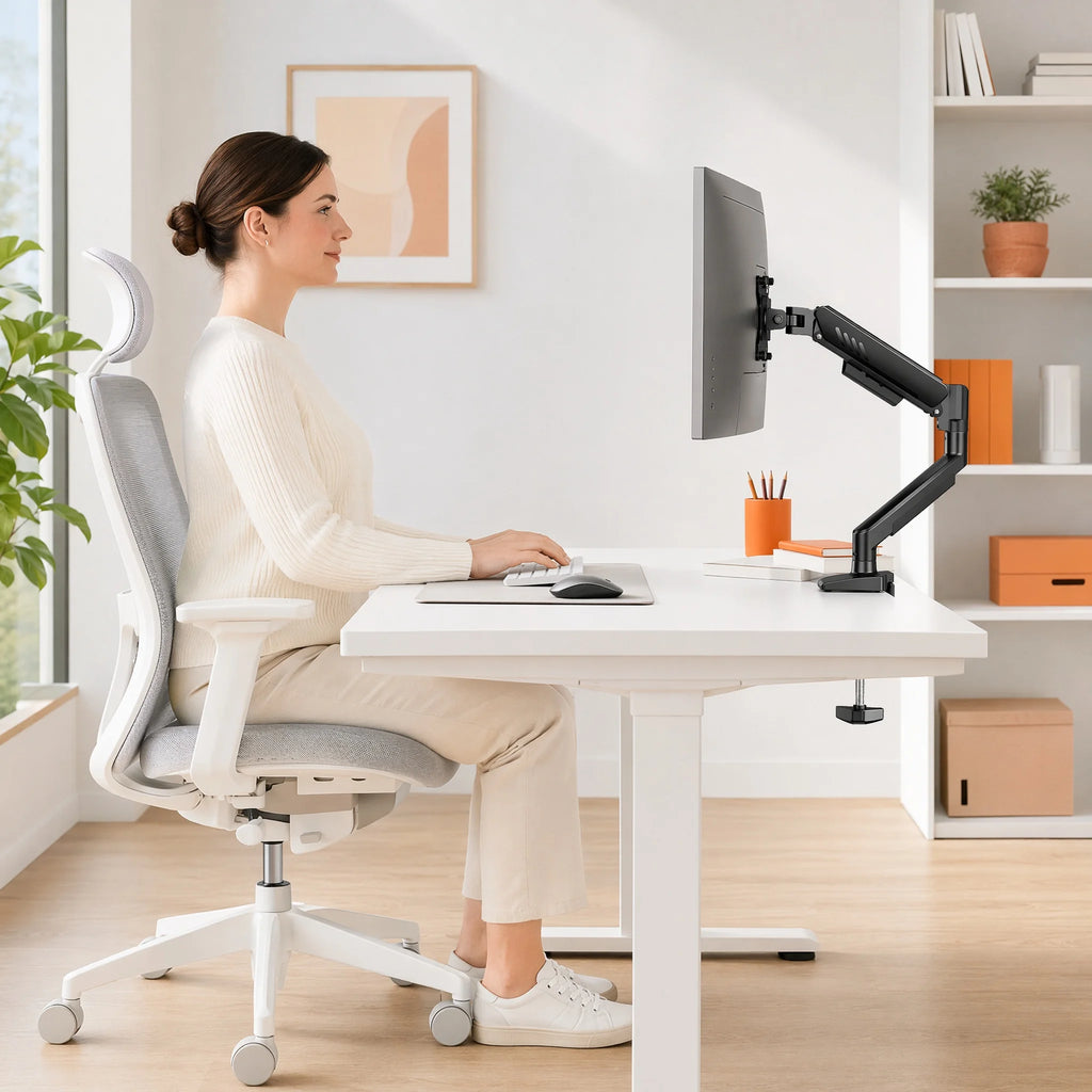 Single Monitor Arm 13-34 Inch, Adjustable Gas Spring Arm