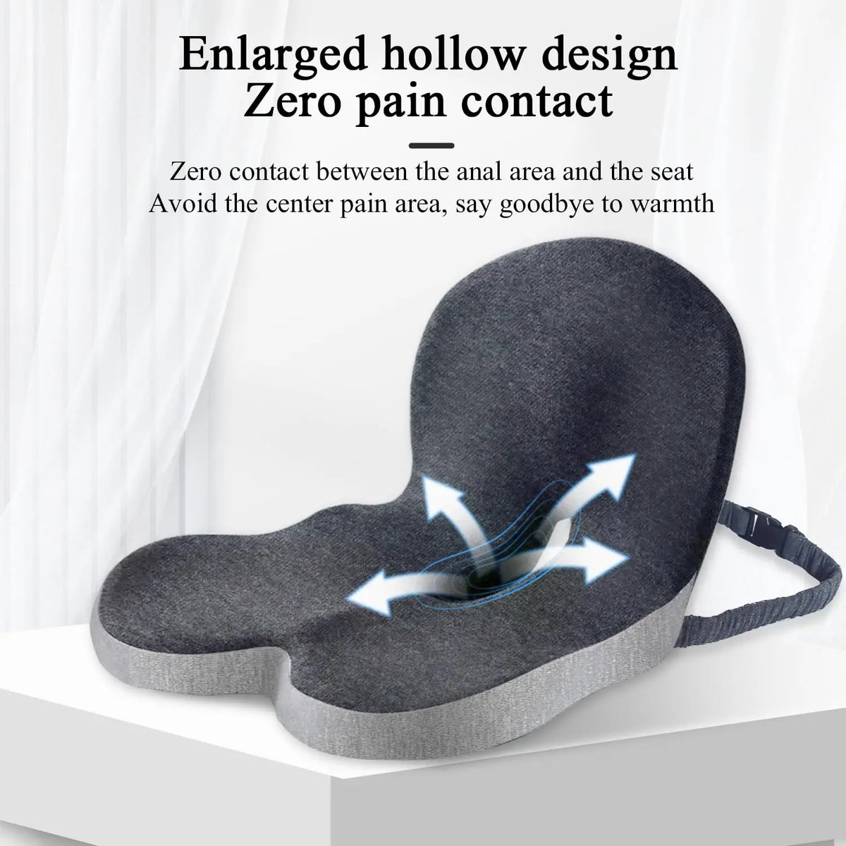 Contoured Ergonomic Lumbar Back Support Seat Cushion with Washable Cover