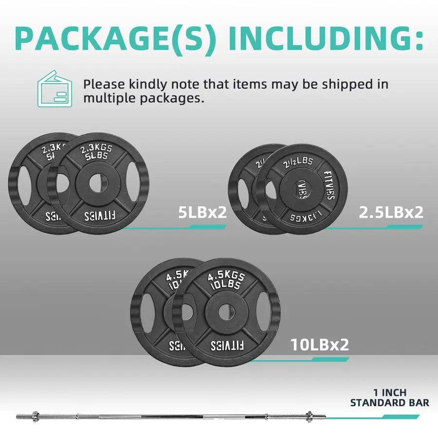 Barbell Weight Set, Cast Iron