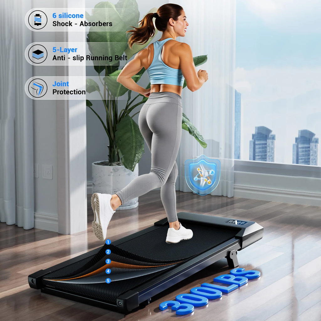 Foldable 6% Slope Under Desk Treadmills 2.5 HP