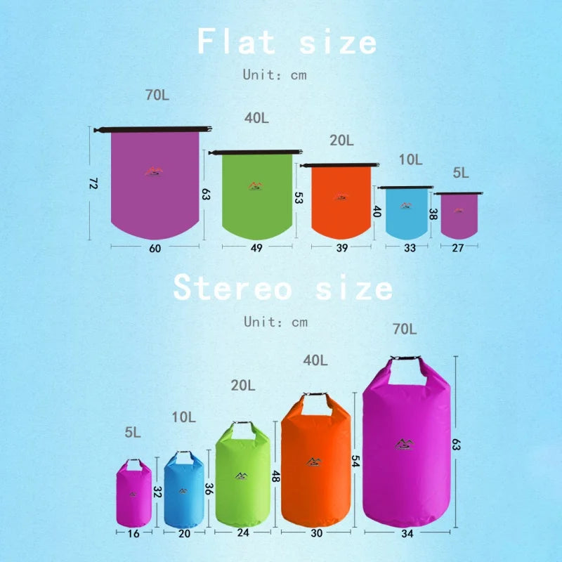 5/10/20/40/70L Waterproof Dry Bag Sack